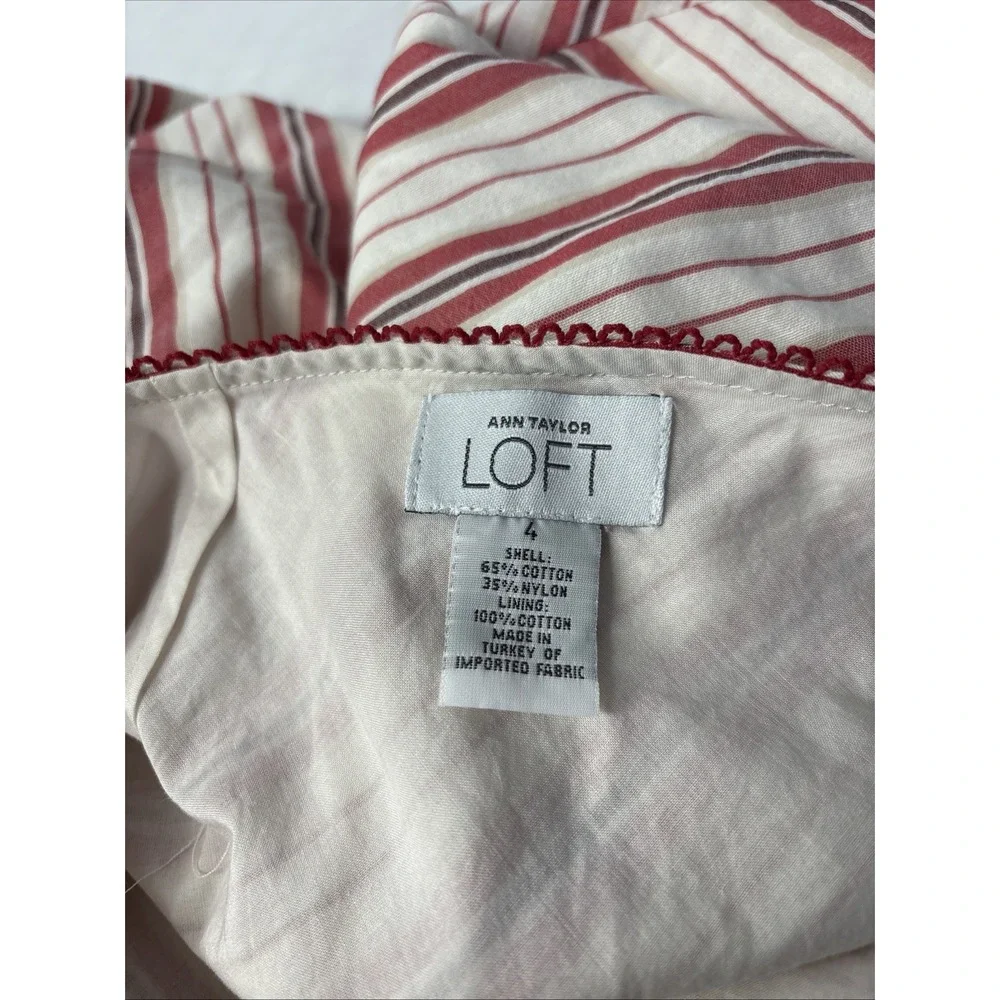 Ann Taylor Loft - A Line Skirt Women’s Size 4 Multicolored Striped Lined 28Wx24L